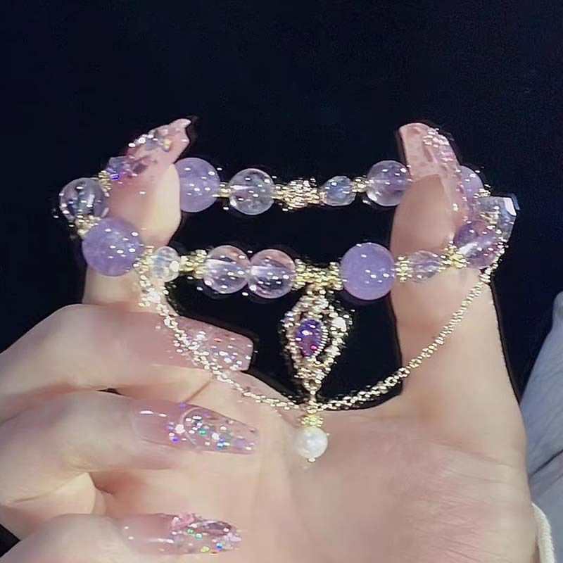 Chinese Style Purple Crystal Bead Bracelet