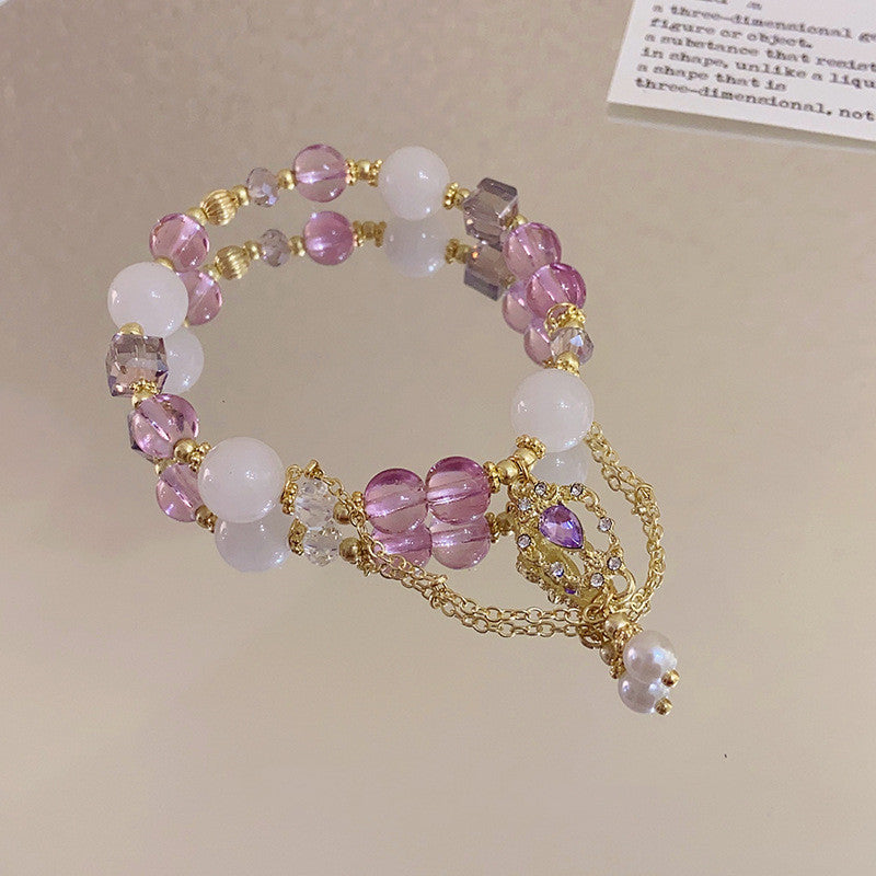 Chinese Style Purple Crystal Beads Bracelet