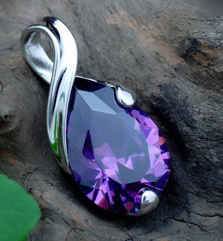 Crystal Purple Diamond Women's Necklace