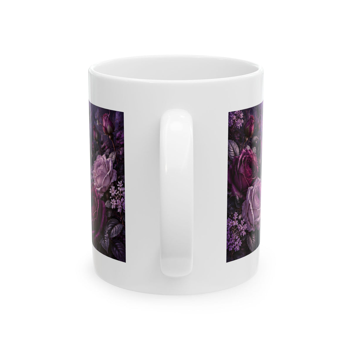 Inspirational Ceramic Mug — "Even in the Dark You Bloom" Purple Moon & Floral 11oz/15oz
