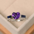 Heart-Shaped Purple Diamond Ring