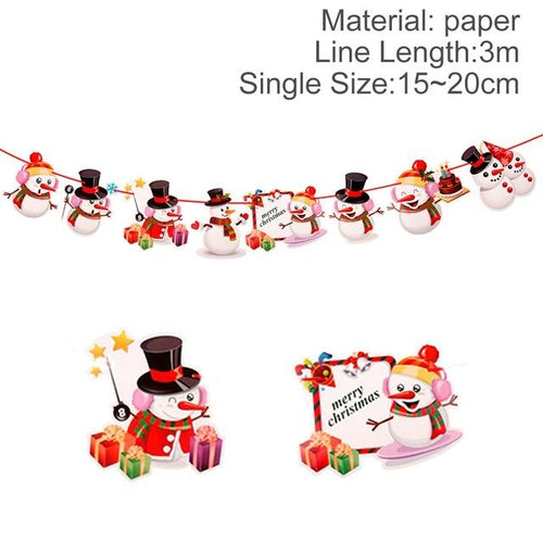 QIFU Christmas Banner Garland Merry Christmas Decor for Home Navidad