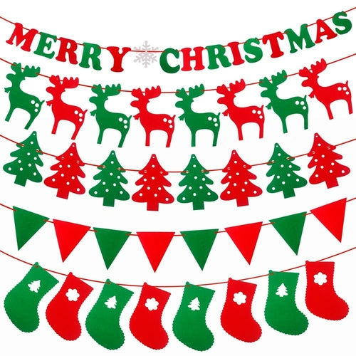 QIFU Christmas Banner Garland Merry Christmas Decor for Home Navidad