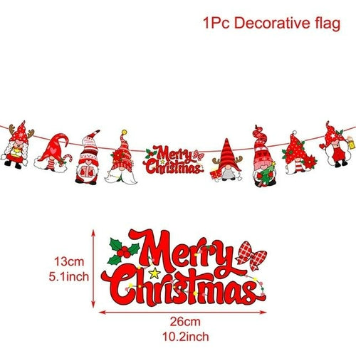 QIFU Christmas Banner Garland Merry Christmas Decor for Home Navidad