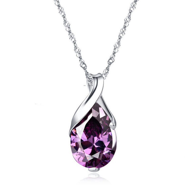 Crystal Purple Diamond Women's Necklace