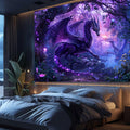 Bcsewcg Trippy Purple Dragon Tapestry Magic Forest Tapestry for Bedroom Aesthetic Medieval Fantasy Animals Cool Dragon Tapestry Wall Hanging for MenBoys Living Room Dorm Decor