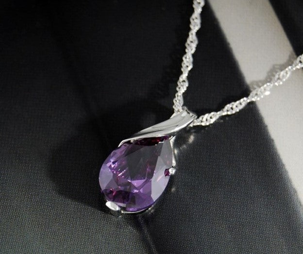 Crystal Purple Diamond Women's Necklace