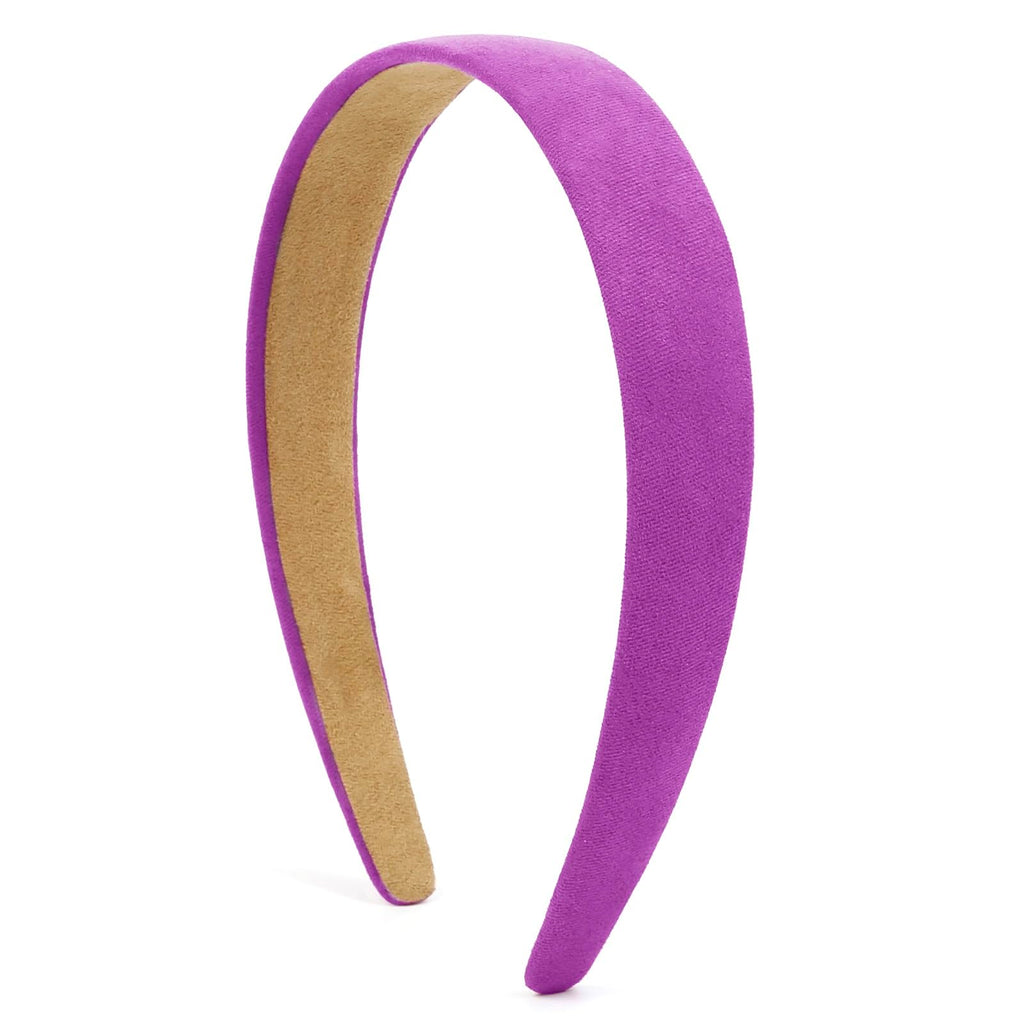 TERSE Purple Headband for Women 1 inch Wide Dark Purple Women’s Headband Faux Sueded Cute Purple Headbands for Girls