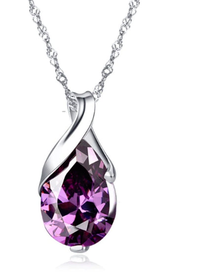 Crystal Purple Diamond Women's Necklace