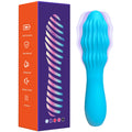 Handheld Cordless Personal Wand Massager Waterproof Rechargeable Massage 10 Vibration Speeds Whisper Quiet for Neck Shoulder Back Body Skin Muscle Tension Relief Soft Silicone (Blue)