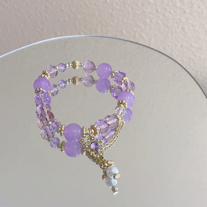 Chinese Style Purple Crystal Beads Bracelet