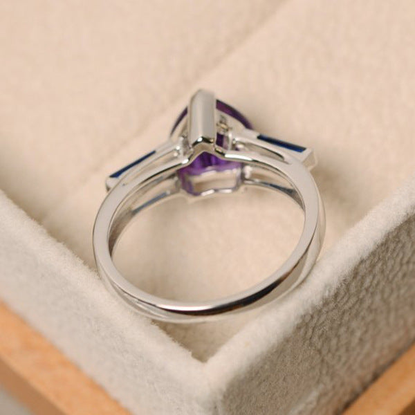 Heart-Shaped Purple Diamond Ring