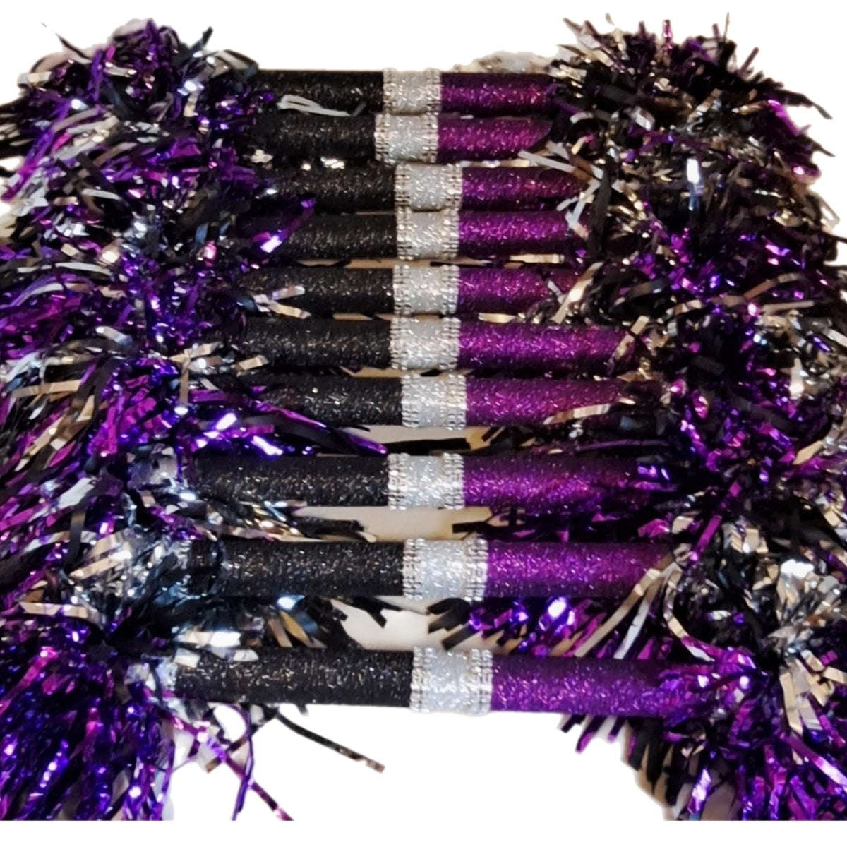Purple Black and Silver Glitter Spirit Stick