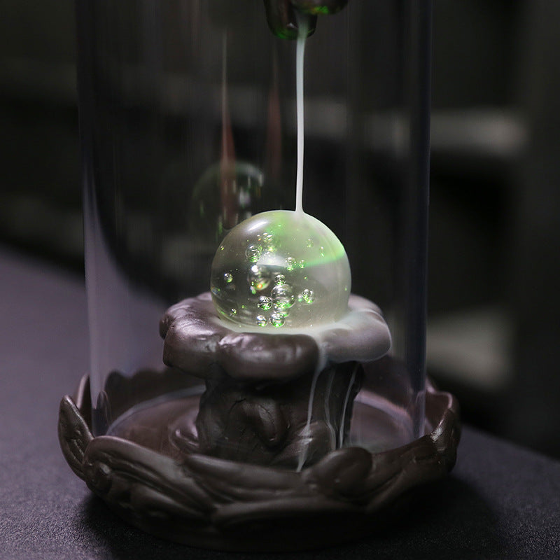 Handmade Purple Clay Backflow Incense Burner Decor