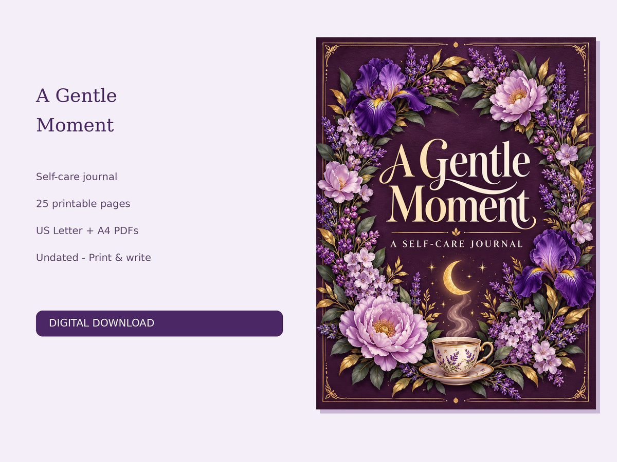 A Gentle Moment — Self-Care Journal | Printable + Digital