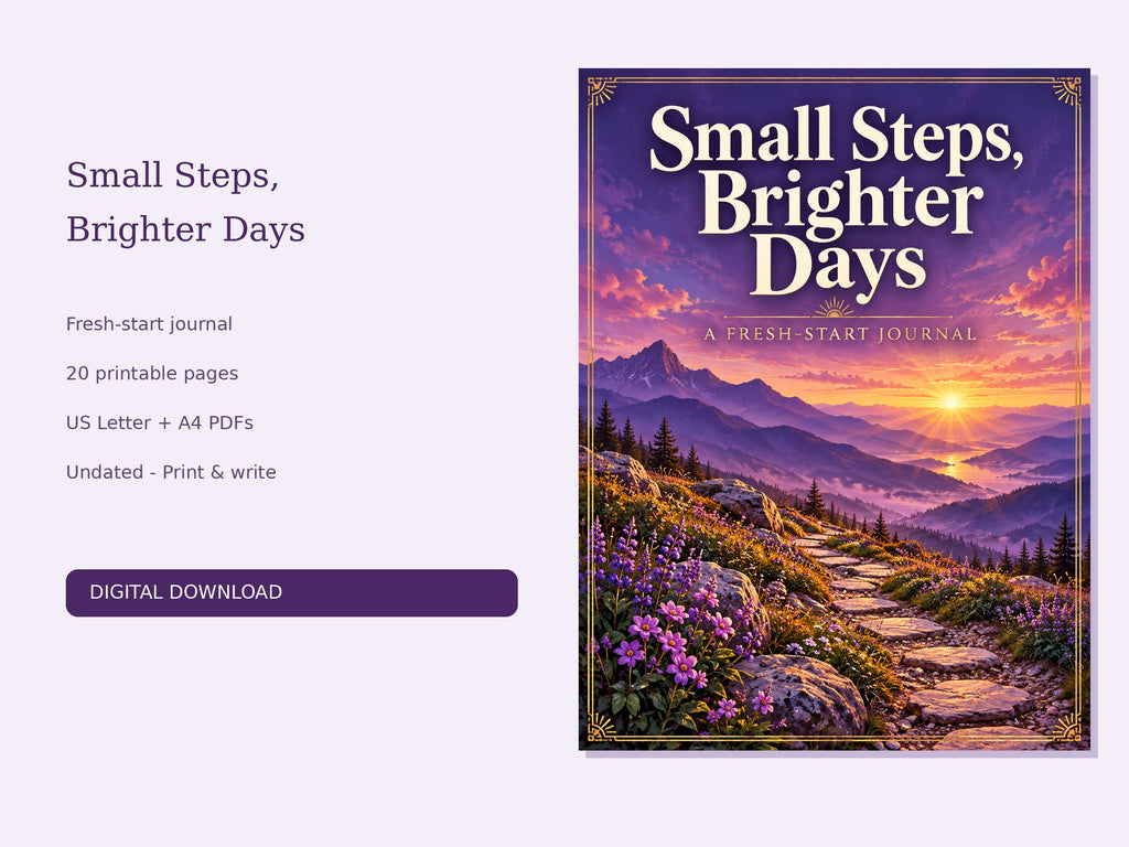 Small Steps, Brighter Days — Fresh-Start Journal | Printable + Digital