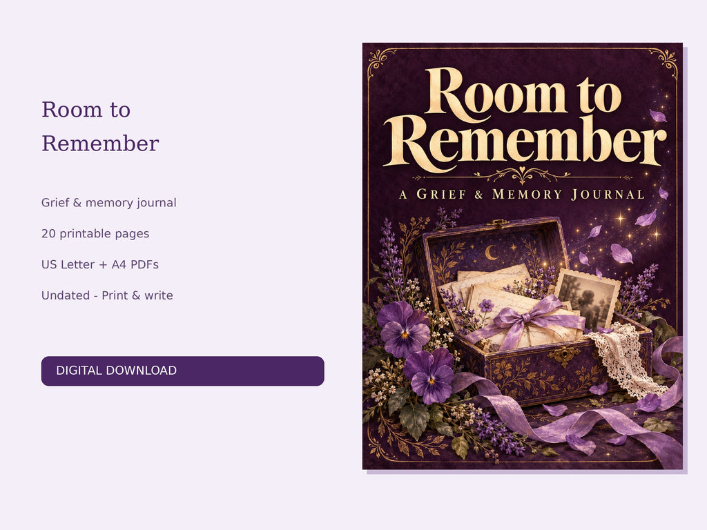 Room to Remember — Grief & Memory Journal | Printable + Digital