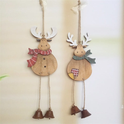 Wood Christmas Tree Hanging Decor Elk Pendant Deer