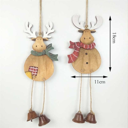 Wood Christmas Tree Hanging Decor Elk Pendant Deer