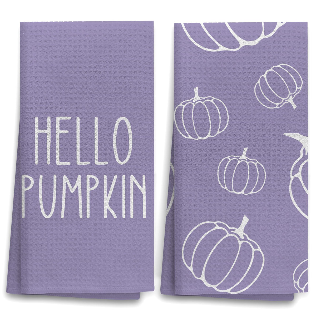 OHSUL Purple Fall Kitchen Towels Decor Autumn Pumpkin Decor Fall Hand Dish Towels Fall Autumn Decor Decorations for Home Fall Bathroom Decor Housewarming Gifts Set of 2