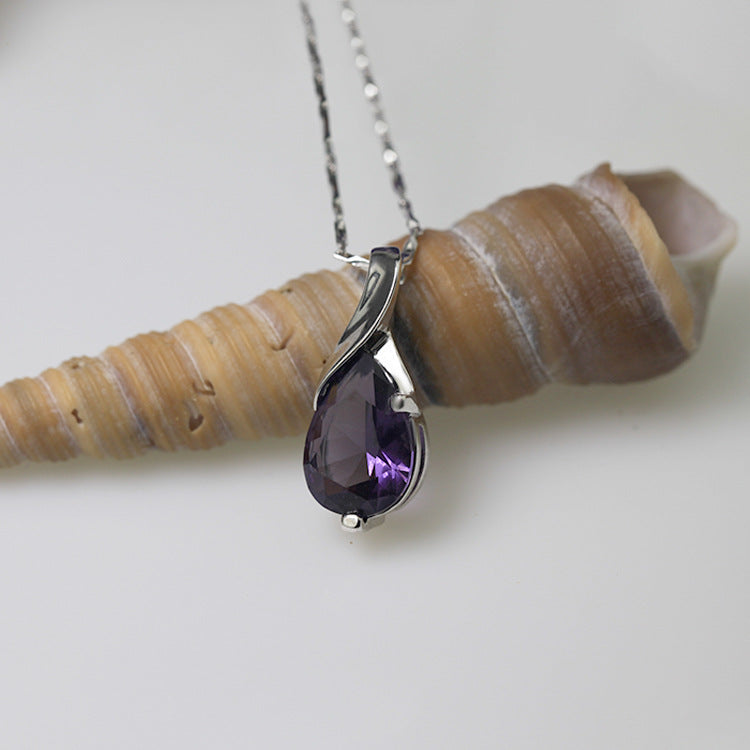 Crystal Purple Diamond Women's Necklace