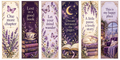 Six Cozy Lavender printable bookmark designs