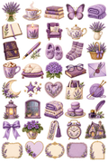 Cozy Lavender — 40 Digital & Printable Stickers