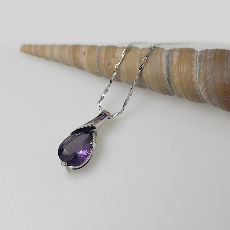 Crystal Purple Diamond Women's Necklace