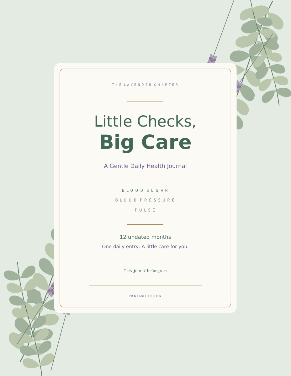 Little Checks, Big Care - printable and fillable health journal