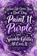 Purple watercolor and glitter cover for the Paint It Purple guided and lined journal